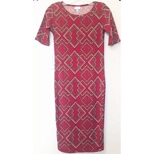 LULAROE Julia Form Fitting Knee-length Knit Dress